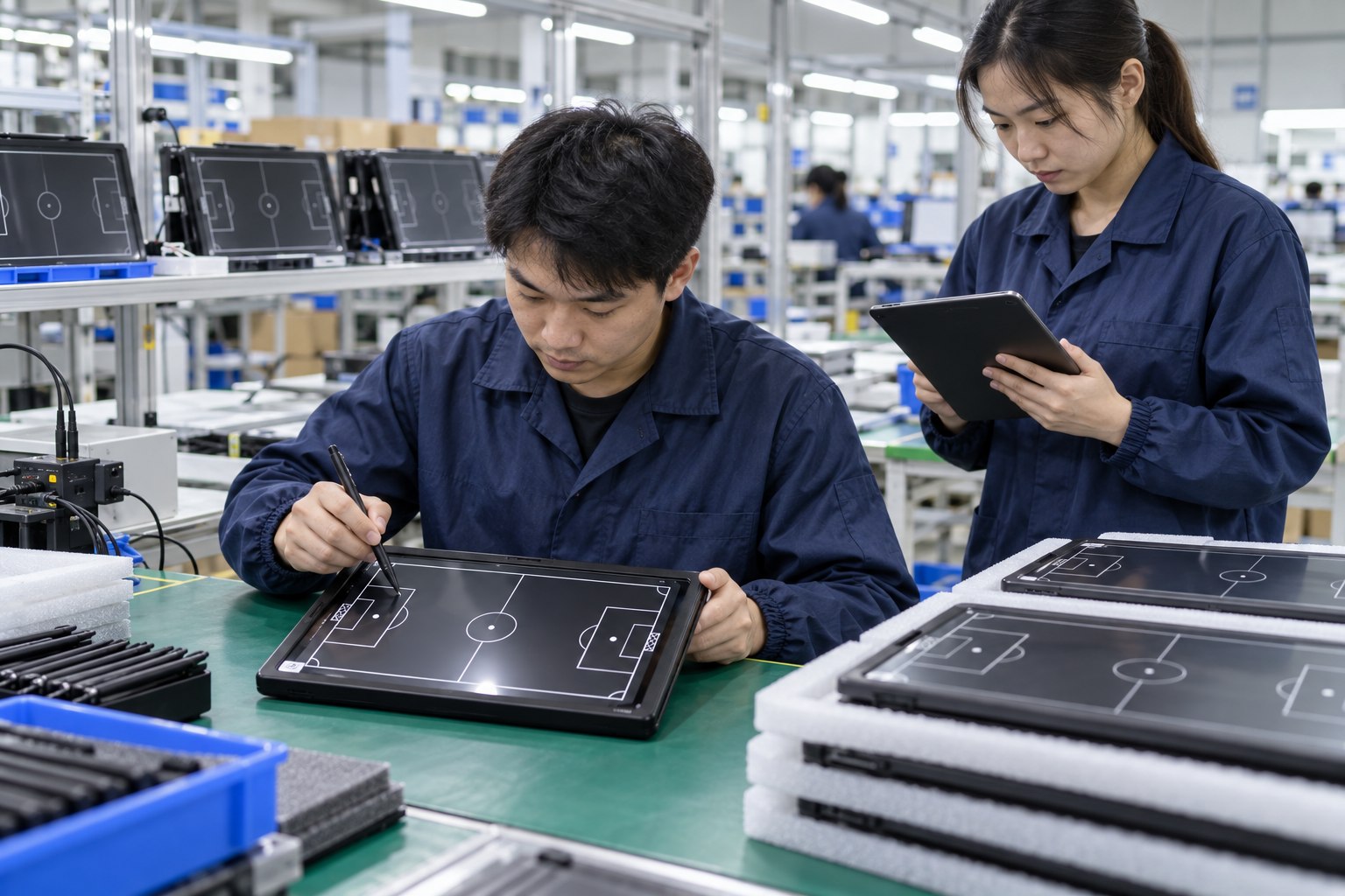 Factory inspection of LCD football tactical boards